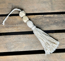 Load image into Gallery viewer, Wooden Bead and Tassel Ornament
