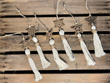 Load image into Gallery viewer, Wooden Star Tassel Christmas Ornament
