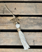 Load image into Gallery viewer, Wooden Star Tassel Christmas Ornament
