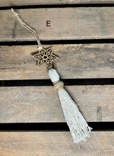 Load image into Gallery viewer, Wooden Star Tassel Christmas Ornament
