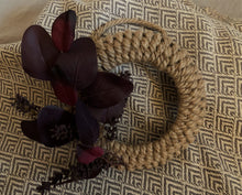 Load image into Gallery viewer, Woven Rope Wreath with Silk Flowers
